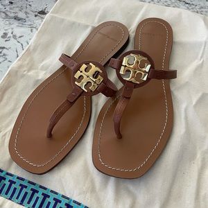 Tory Burch Mini Miller Leather Thong Sandals